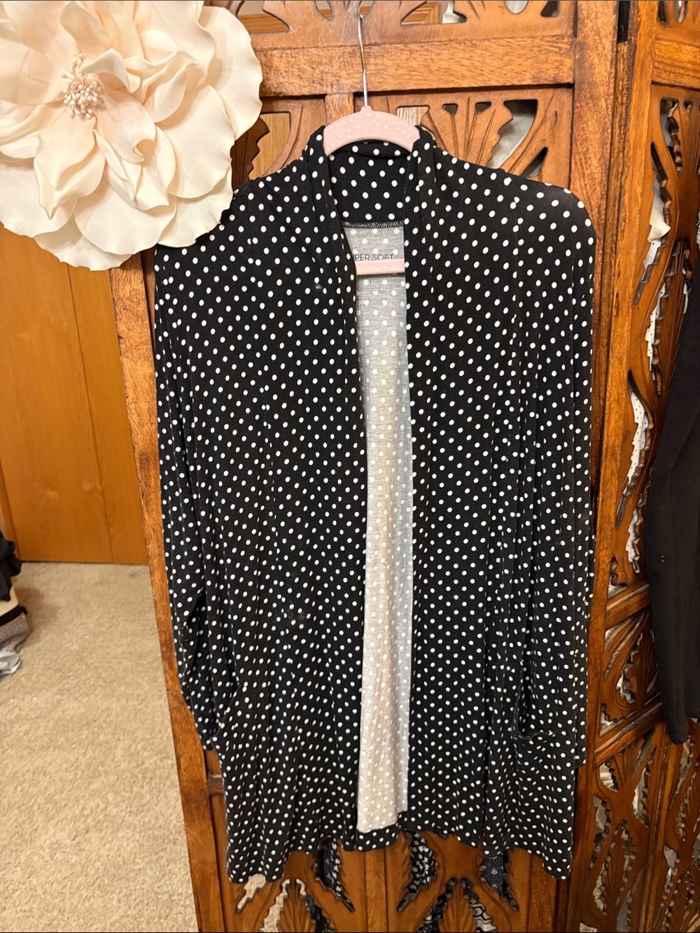 Polka Dot Knit Top Oversized